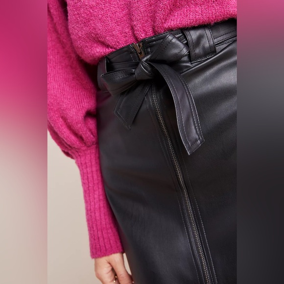 NWT Anthropologie Marceline Faux Leather A Line Skirt - Picture 3 of 4